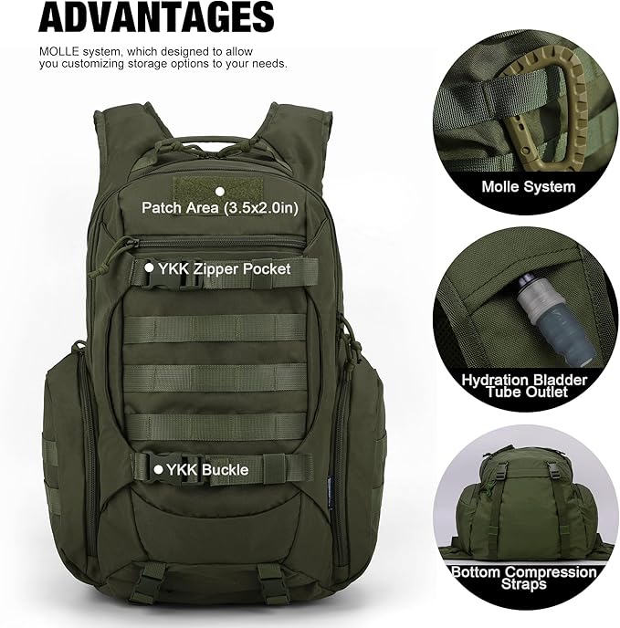 Mardingtop Tactical Molle Backpack for Men- 18L/28L EDC Hiking & Motorcycle Backpack