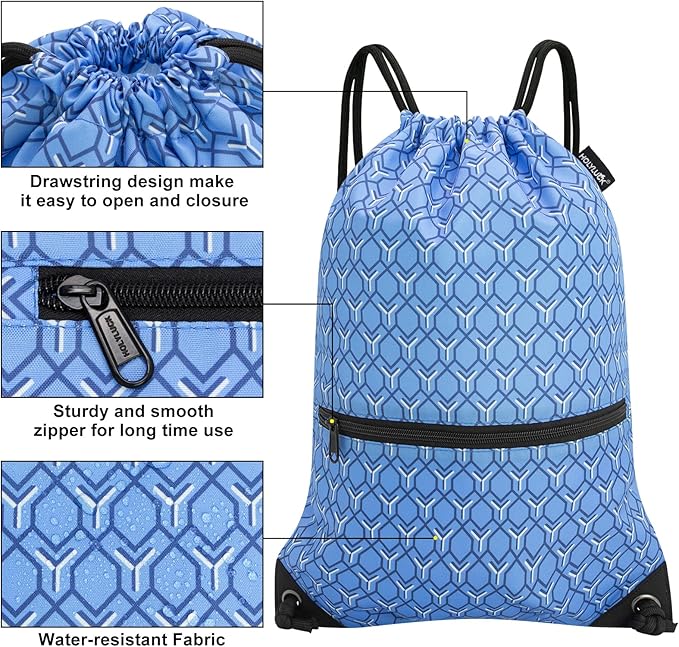 HOLYLUCK Drawstring Backpack Bag Sport Gym Sackpack