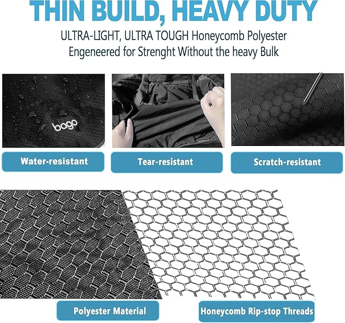 Bago Large Foldable Duffel Bags for Traveling Women & Men - 120L Packable Duffle Bag for Travel with Shoe Compartment - Water Repellant, Heavy Duty, Lightweight Folding & Collapsible (Black)