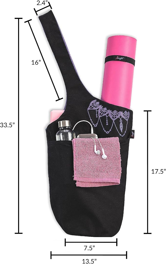 Zenifit Yoga Mat Bag – Versatile Yoga Bag with Mat Straps & Storage Pockets, Holds Yoga & Pilates Mats, Lightweight & Durable