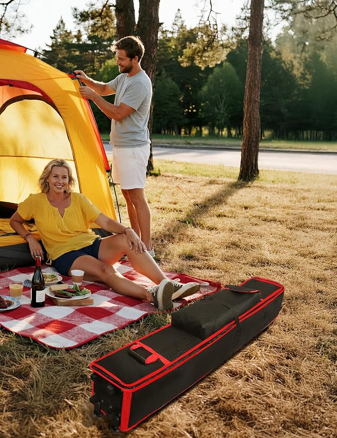 10 x 10 x 48 in Heavy Duty Canopy Tent Bag Replacement – Wheeled 800D Oxford Pop Up Canopy Carrying Case with Handle, Waterproof Outdoor Storage Bag for 10x10 Instant Tent