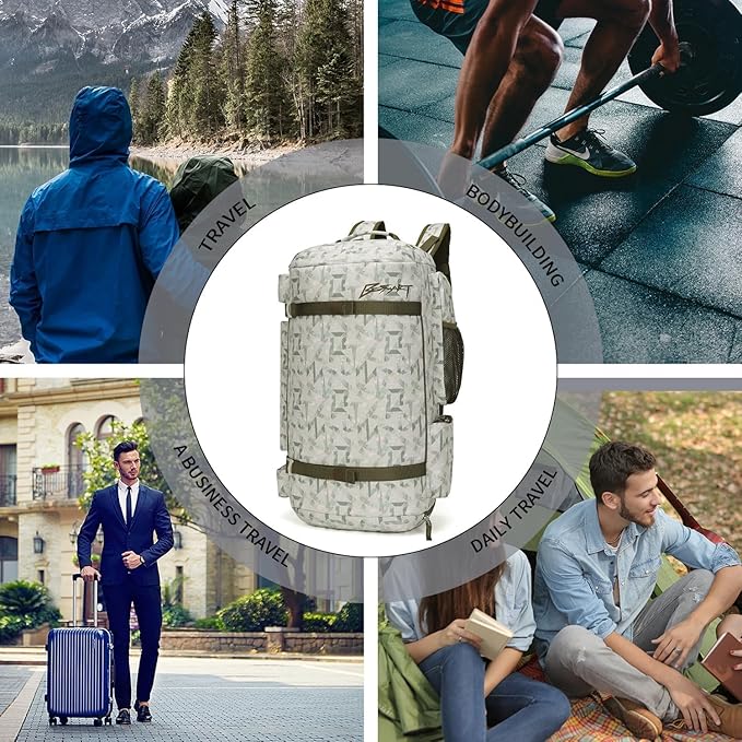 BE SMART 40L Extra Large Gym Backpack for Men, Big Gym Bag with Shoes Compartment, Waterproof Heavy Duty Duffel Bags, Men's Workout Backpacks for Outdoor Sport,Hiking,Camping,Travel