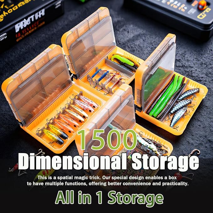 5 Pack Mini Plastic Tackle Boxes, Waterproof Fishing Gear Organizer for Lures, Hooks, Baits