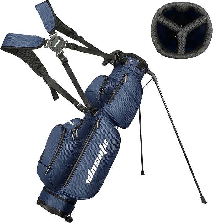 3-Way Dividers Lightweight Golf Stand Bag for Men Women, Mini Small Par3 Golf Bag,Driving Range Executive Courses Portable and Durable with Adjustable and Detachable Dual - Shoulder Straps Rain Cover
