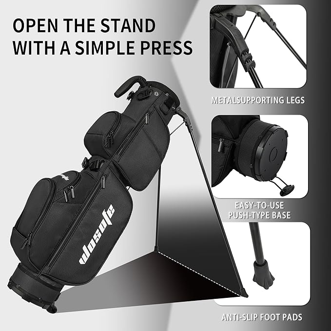 3-Way Dividers Lightweight Golf Stand Bag for Men Women, Mini Small Par3 Golf Bag,Driving Range Executive Courses Portable and Durable with Adjustable and Detachable Dual - Shoulder Straps Rain Cover