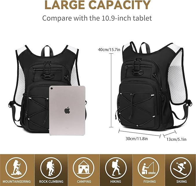 Wotony Lightweight Hydration Backpack with 2LOR 3LWater Bladder for Cycling Hiking Rave - Water Daypack for Men Women