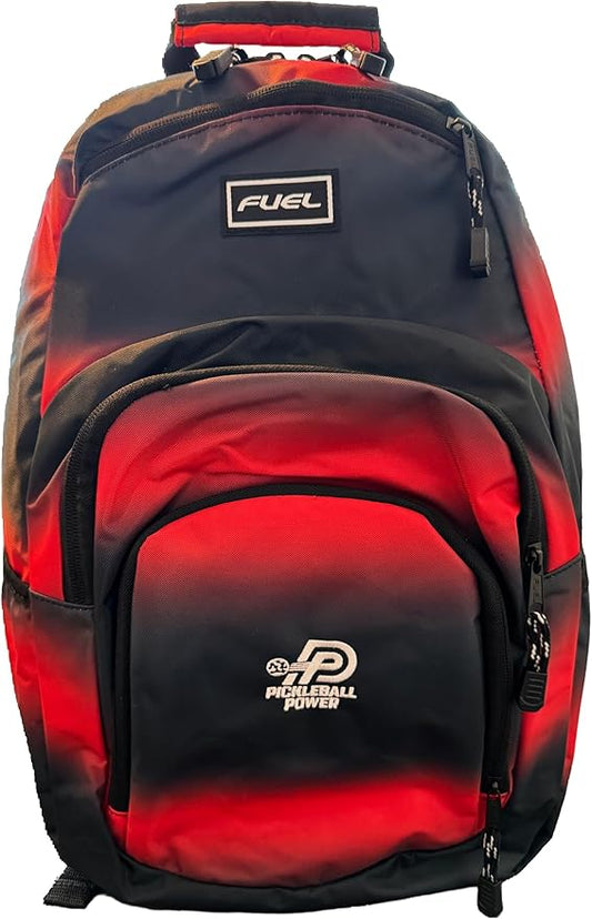 "Sport Tier" Backpack - Multi-Compartment Storage - Will hold multiple Pickleball paddles and sports gear - Red Ombre