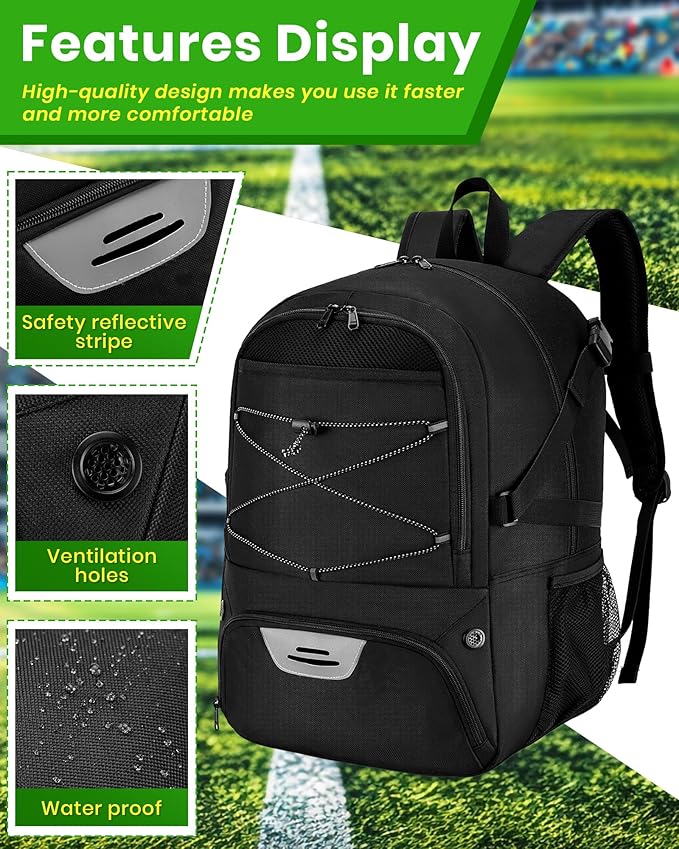 Basketball Backpack Large Sports Bag for Men&Youth,Gym Bag with Separate Ball & Shoes Compartment,Travel Bag for Basketball,Soccer,Volleyball