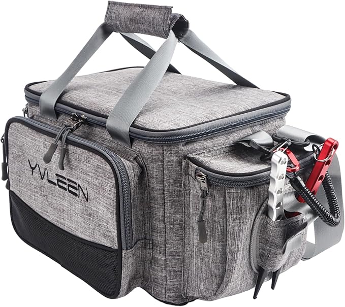 YVLEEN Fishing Tackle Box Bag - Outdoor Large Fishing Tackle Storage Bag - 100% Water-Resistant Polyester Material - Fishing Tackle Bags - Suitable for 3600 Tackle Box
