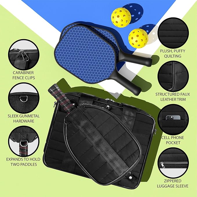 3-in-1 Designer Pickleball Bag For Women & Men | Premium pickleball accessories for women | Detachable Pickleball Paddle Bag