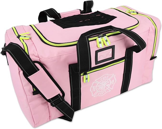 Lightning X Value Firefighter Turnout Gear Bag w/Maltese Cross and Custom Embroidered Name - PINK