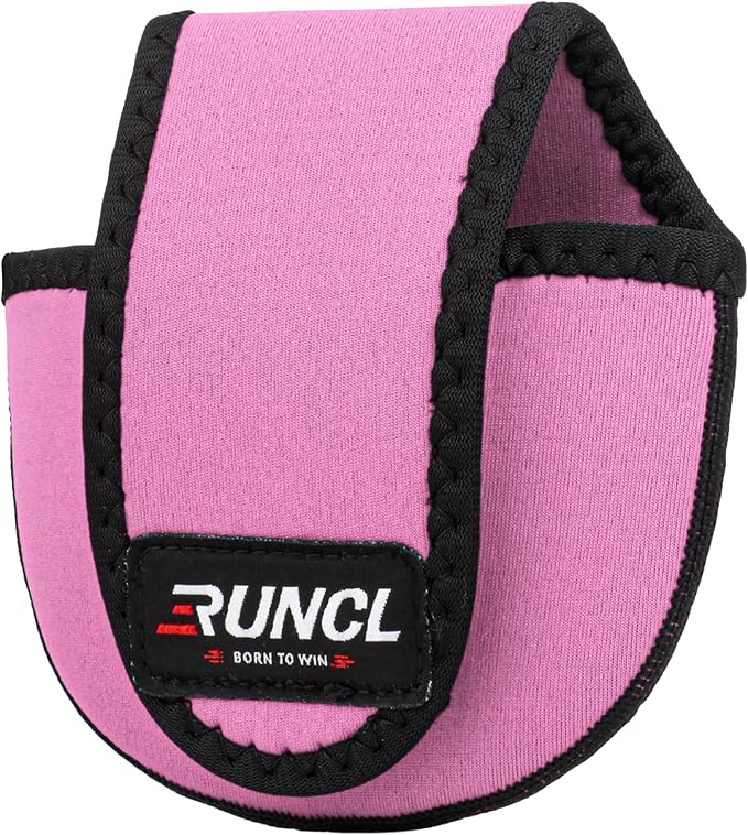 RUNCL Baitcasting Reel Bag – Protective Storage Pouch for Baitcasting Reels & Spinning Reels, Lightweight & Durable, Ideal for Freshwater & Saltwater Fishing Trips (pink& Black)
