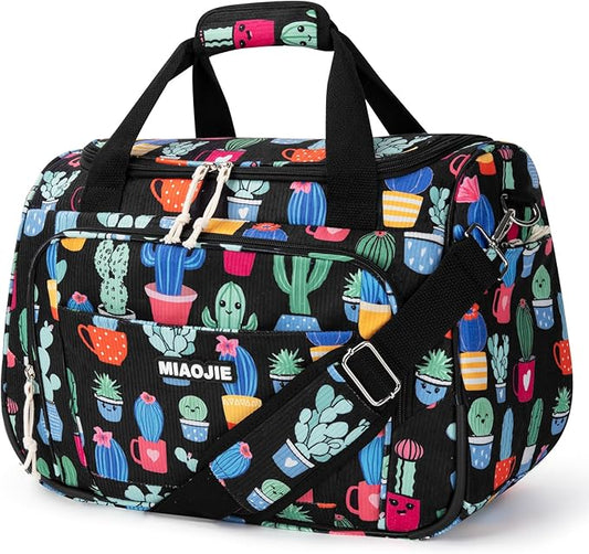 Underseat Carry On Luggage Lightweight Travel Tote Weekender Bag Overnight Duffle Bag for Travel, Travel Essentials Personal Item Travel Bag for Women, Corduroy Cactus-16Inch
