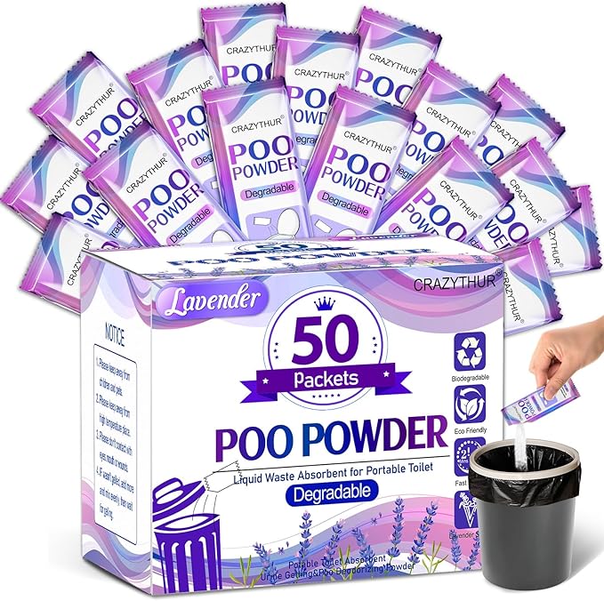 PortablePortable Toilet Gel, Poo Powder for Portable Toilet, Camping Toilet Gel, Pee Powder, Portable Toilet Powder for Outdoor Camping and Hiking Toilet Gel Powder