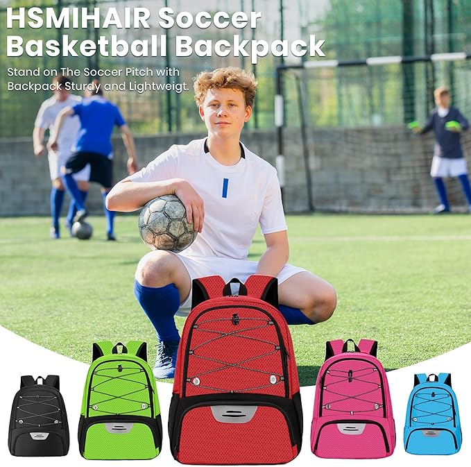 Youth Soccer Bag-Soccer Backpack&Backpack for Football Basketball,with Ball Compartment Separate Cleat Package
