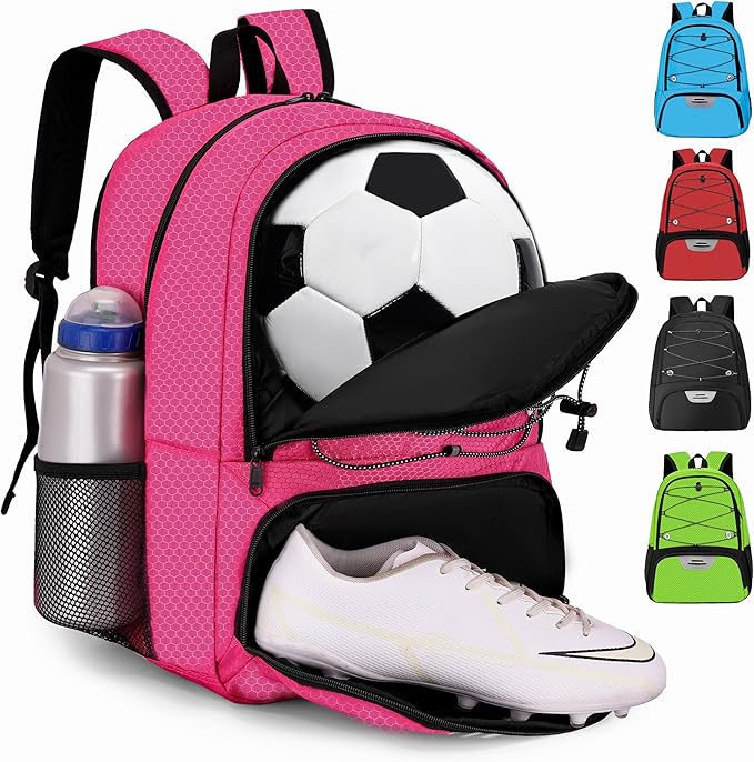 Youth Soccer Bag-Soccer Backpack&Backpack for Football Basketball,with Ball Compartment Separate Cleat Package