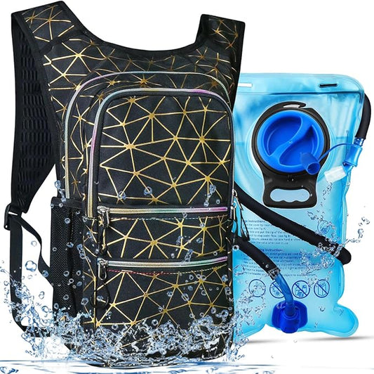 CITCAR Hydration Pack, Water Backpack with 3L Hydration Bladder Lightweight Insulation, Festival Essential, Rave Hydration Backpack, Hydropack Backpack for Rave, Hiking, Biking, Festival Gear