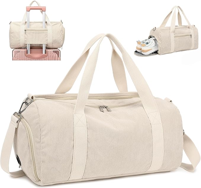 BTOOP Duffle Bag for Gym Sports Women Girls Workout Travel Bag Weekender with Shoe Compartment and Wet Pocket