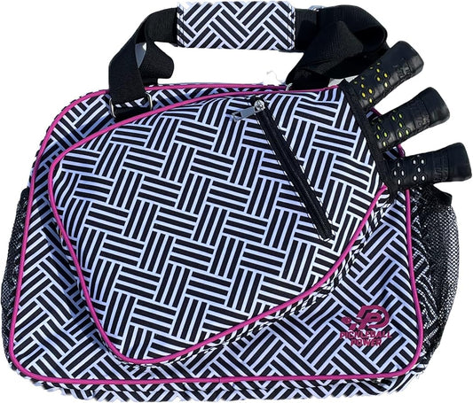 Pickleball - "Unrivaled" - Designer Women's Premium Side-Pocket Duffle Bag | Made Exclusively For Pickleball! | Includes a fitted a "paddle case" specifically designed to store and protect your pickleball paddles.