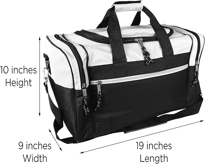 DALIX 17" Blank Duffle Bag Duffel Bag Travel Size Sports Durable Gym Bag