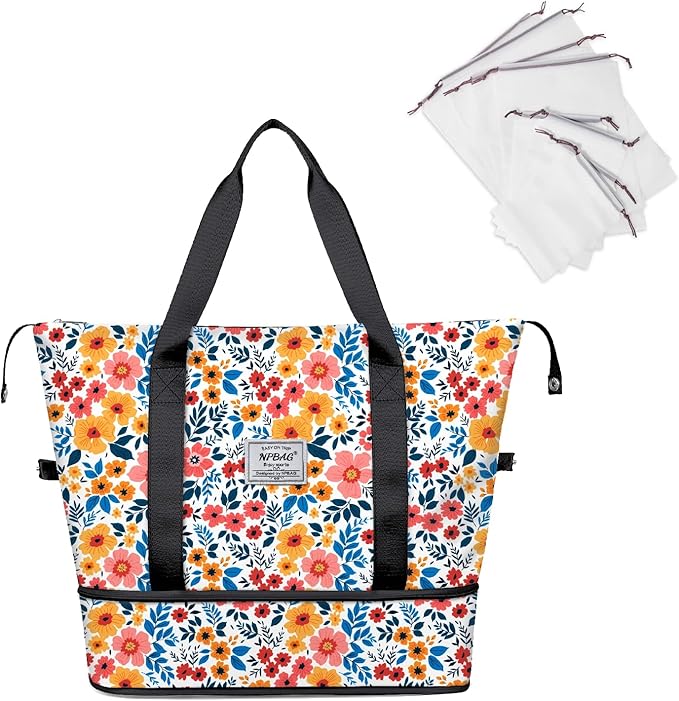 NPBAG Women Travel Duffel, Multi Functional Large Expandable Weekender Carry-on Tote, Gym Workout Overnight Bag, Mommy Hospital Bag for Labor and Delivery