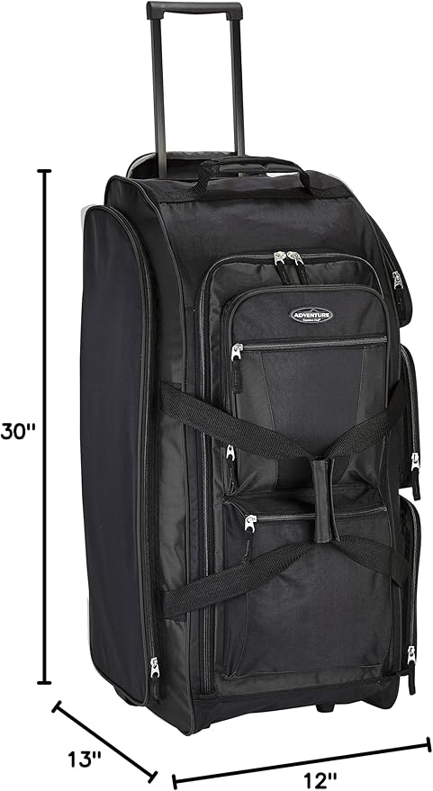 Travelers Club Xpedition 30 Inch Multi-Pocket Upright Rolling Duffel Bag