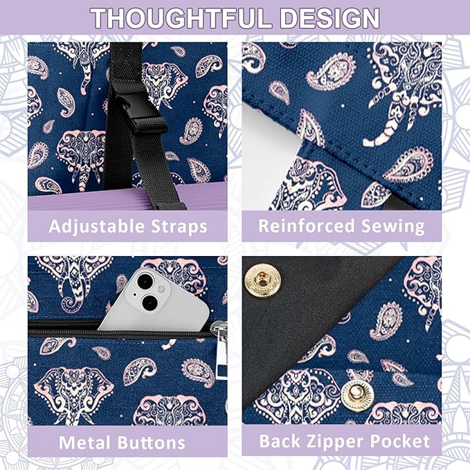 Adalore Women's Yoga Bag with Yoga Mat Carrier - Large Mat Pocket Fitness Tote for Pilates, Gym, Travel, Office & Beach