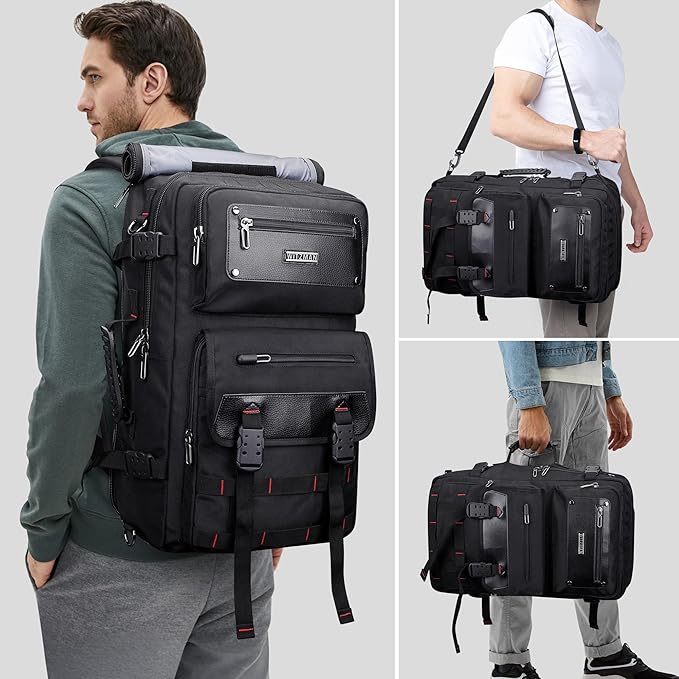 WITZMAN Carry On Travel Backpack for Men Duffle Bags Fit for 17 Inch Laptop Airline Approved Laptop Backpack(B685 Black)