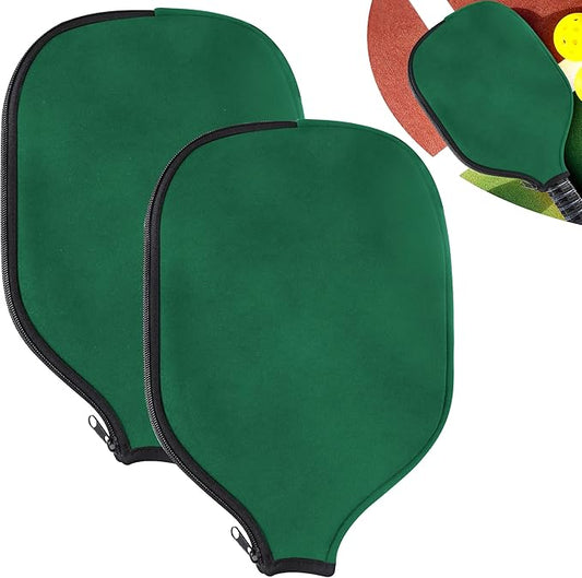 2 PCS Pickleball Paddle Covers, Durable Neoprene Universal 8.26 x 11.8Inch Zippered Racket Sleeve Storage Bag, Fits USAPA Standard Pickleball Racquets