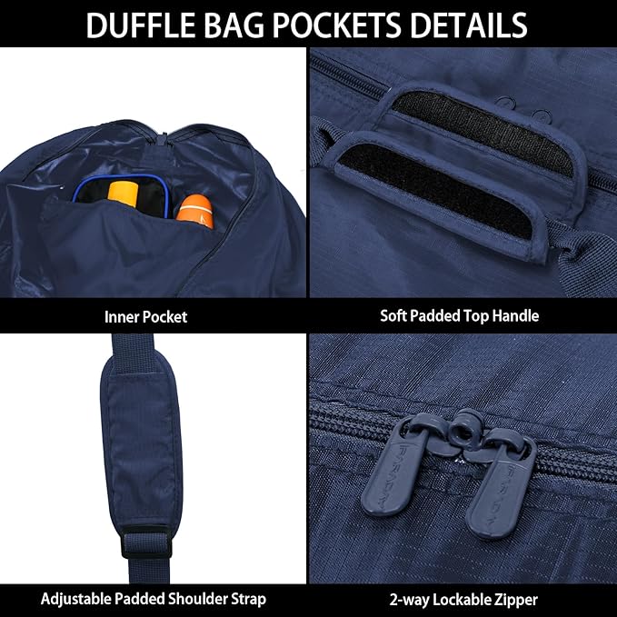 105L Extra Large Duffel Bag 32.5 inch Travel Duffel Bag lightweight Luggage Bag-Navy