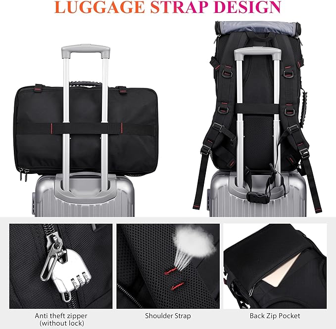 WITZMAN Carry On Travel Backpack for Men Duffle Bags Fit for 17 Inch Laptop Airline Approved Laptop Backpack(B685 Black)