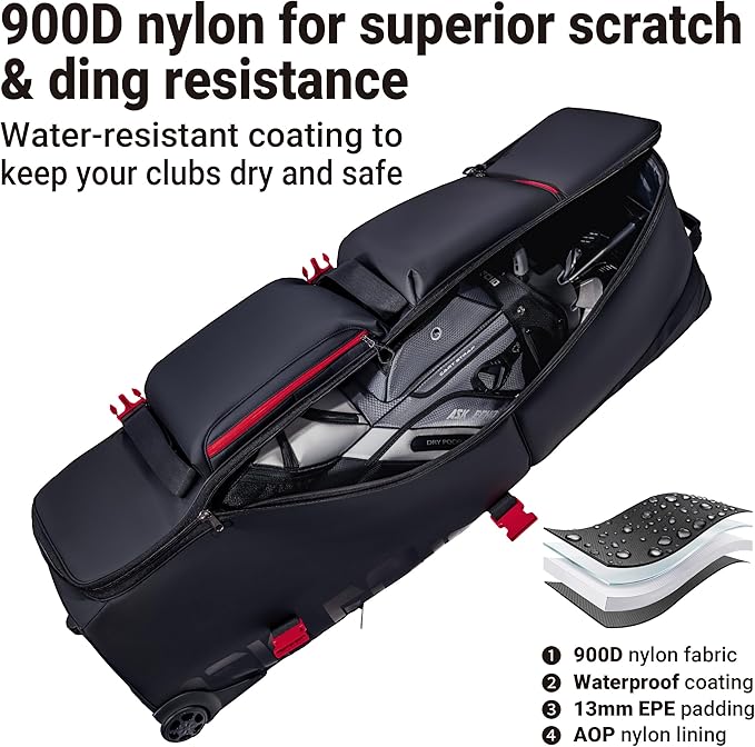 ASK ECHO LOCKLINK Roller Outdoors Golf Travel Bag Soft-Sided with Wheels/Black