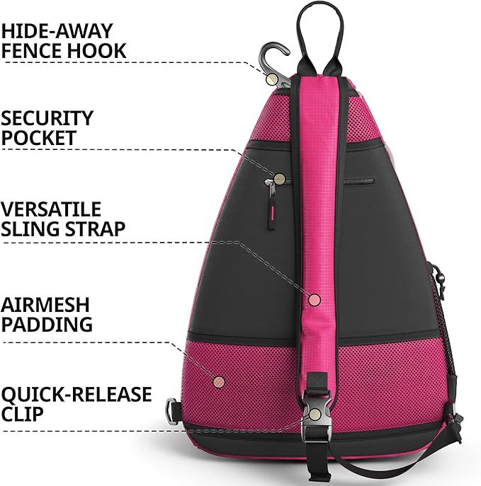 Athletico Sling Bag - Crossbody Backpack for Pickleball, Tennis, Racketball, and Travel for Men and Women