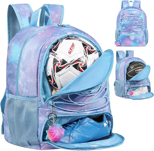 Basketball Bag Backpack for Men Women with Ball & Shoes Compartment 30L Capacity Lightweight Breathable Boys Girls Soccer Ball Bag Backpack Fit Volleyball Football Sports Travel School Gym