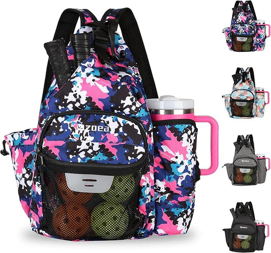 ZOEA Pickleball Backpack with Water Bottle Holder, Waterproof Multi-Style, Reflective Design, Adjustable Straps, Hidden Storage