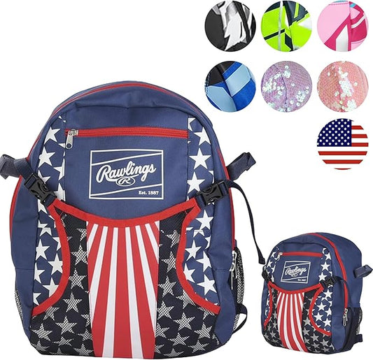 Rawlings REMIX Backpack Equipment Bag T-Ball & Youth Baseball/Softball USA,(Pack of 6)