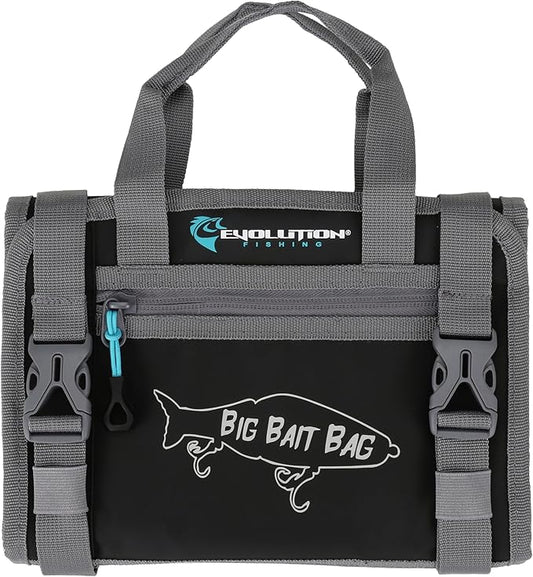 Evolution Fishing Big Bait Bag - 10 in., Roll-Up Lure Bag, Durable, Portable Storage for Large Baits & Gear