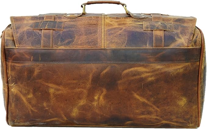 Urban Dezire Leather Duffel Travel Gym Overnight Weekend Leather Bag Sports Cabin