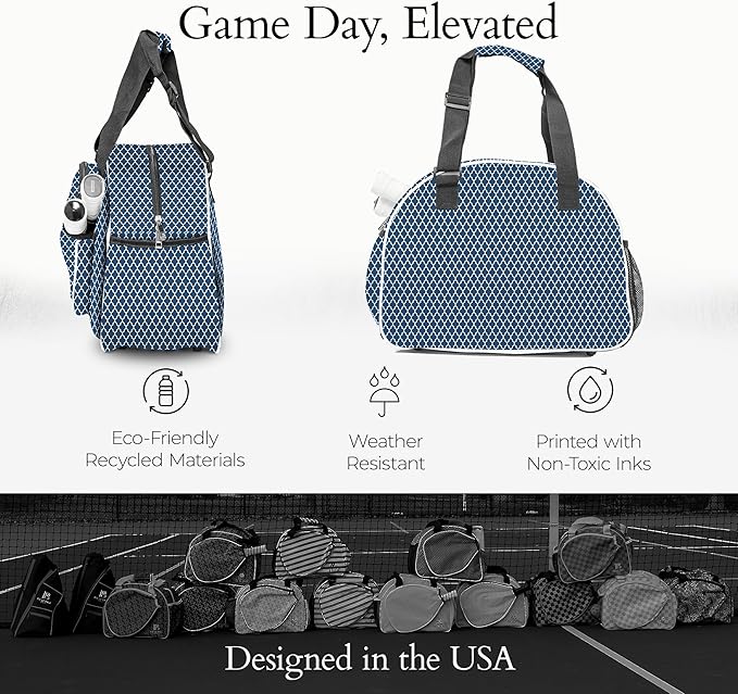 Pik’le’Ball Sport Premium Women's Pickleball Bag – Stylish and Versatile Sports Bag with Water Bottle Holder, Padded Paddle Pocket, and Spacious Design (fits 2+ Paddles!)