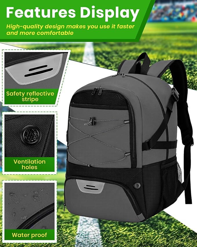 Basketball Backpack Large Sports Bag for Men&Youth,Gym Bag with Separate Ball & Shoes Compartment,Travel Bag for Basketball,Soccer,Volleyball