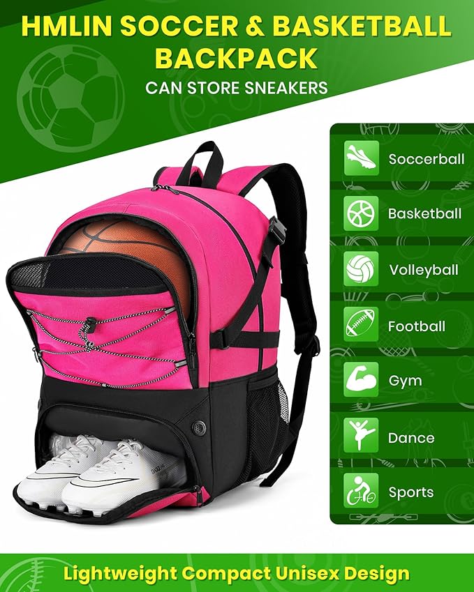 Basketball Backpack Large Sports Bag for Men&Youth,Gym Bag with Separate Ball & Shoes Compartment,Travel Bag for Basketball,Soccer,Volleyball