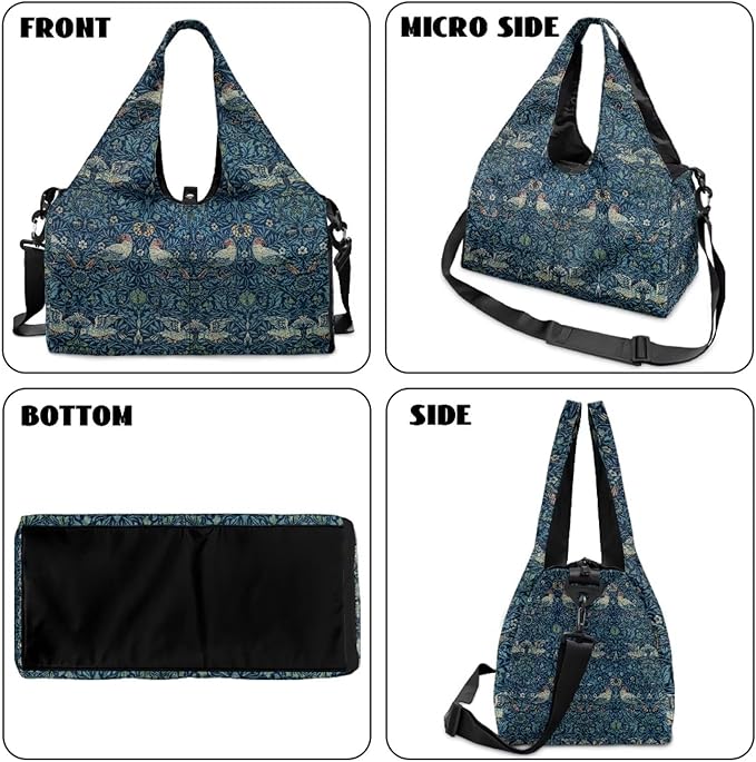 ZCFYGDX Yoga Gym Bag with Removable Adjustable Shoulder Strap, Shoe Compartment & Top Yoga Mat Holder 17.72x8.66x9.84in