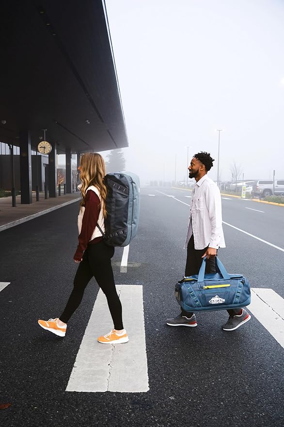 Cascade Mountain Tech 60L Duffle Bag, Convertible Travel Duffel Bag for Men Women, Water Resistant & Tear Resistant