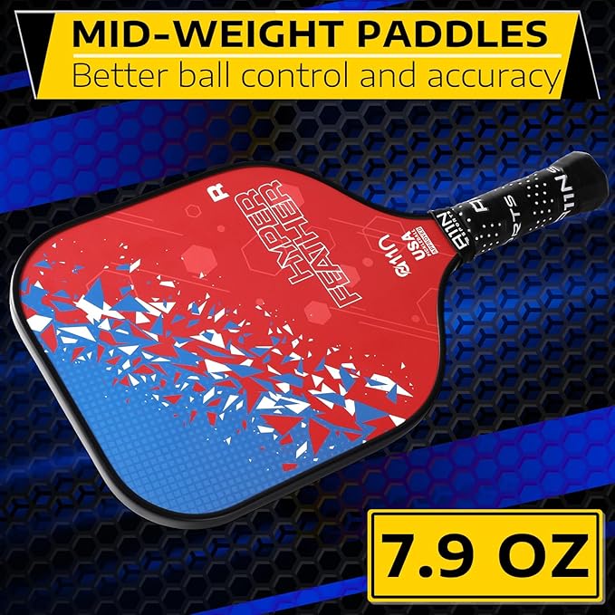 A11N HyperFeather R Pickleball Paddles Set of 2 Rackets with 4 Outdoor Balls and 1 Backpack, USA Pickleball Approved