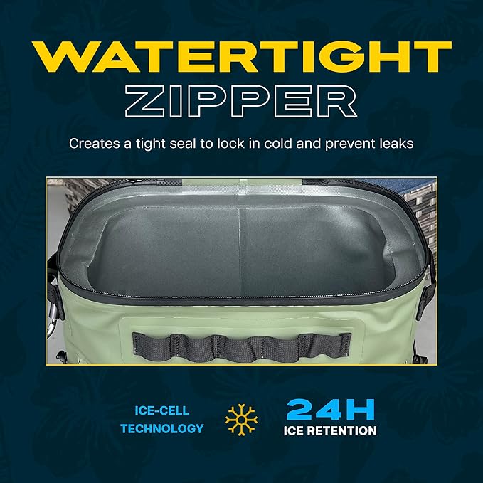 Malo'o Pro Adventure Insulated Backpack Cooler Holds 30 Cans for 48 Hours - Perfect for Camping, Hiking, Fishing, Kayaking, Sports, or Beach