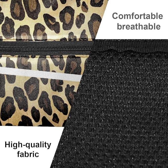 Brown Leopard Print Premium Nylon Pickleball Backpack, 3-in-1 Convertible Shoulder Crossbody Sling Bag for Women Men, Lightweight Bag Fits 2-4 Pickleball Paddles & Tennis Sports Gear