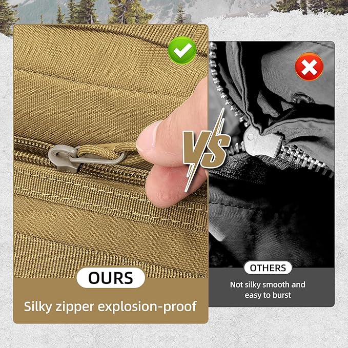 AUMENTAR 35L Military Tactical Backpack for Men,Water Resistant Assault Pack for Women,Khaki Molle Daypack 3 Day Bug Out Bag Rucksack for Trekking, Camping,Survival,EDC