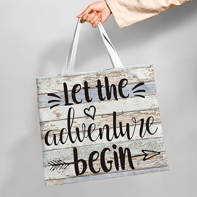 WAlTPl Camping Tote Bag, Camping Gifts for Women Men，RV Camper Travel Canvas Tote Bag, Reusable Grocery Cloth Bags