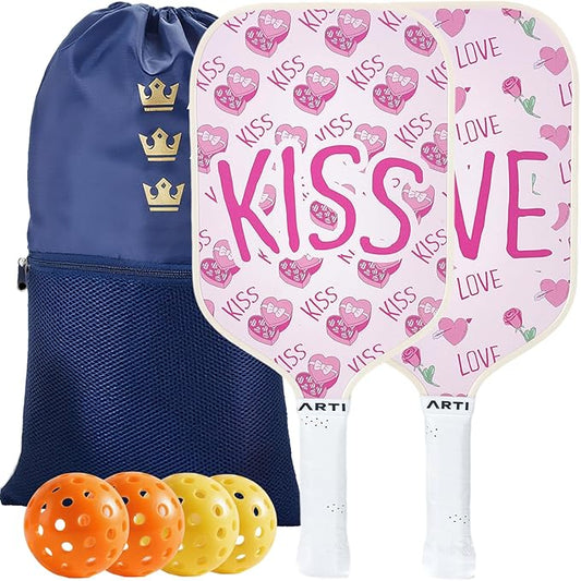 ARTI Pickleball Paddles Set of 2-USAPA Approved Fiberglass Surface Pickleball Set,2 Pickleball Rackets, 4 Balls and 1 Portable Carry Bag