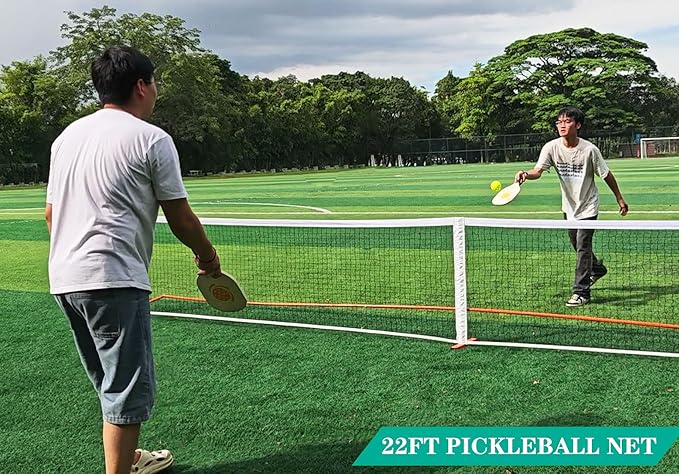 Zdgao Pickleball Net for Driveway with 22FT Regulation Size Pickleball Net, 4 Outdoor Pickleballs and Carry Bag, Weather Resistance Strong Steel Frame